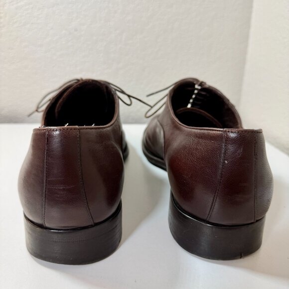 Bruno Magli Maioco Oxford Dress Shoes Brown Italy Nappa Leather Size 12 ret $395 - Picture 4 of 16
